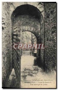 Old Postcard Gisors Eure Gate Banneton inside view of the Garden