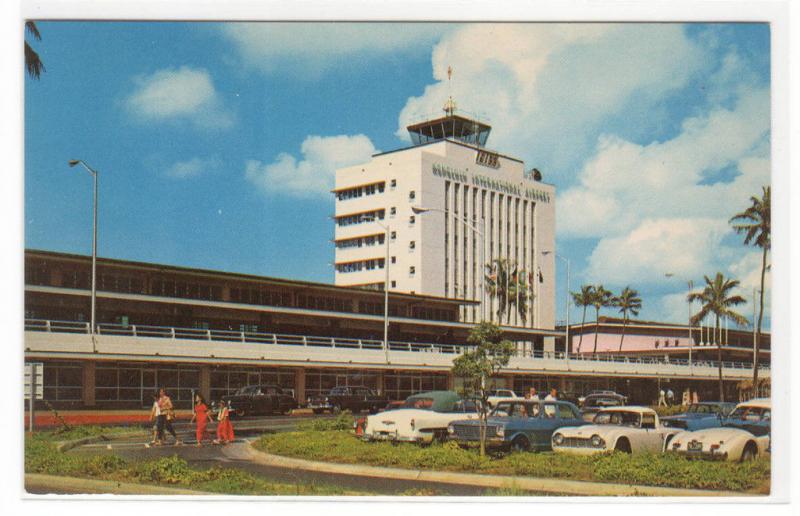 Honolulu International Airport Sports Cars Hawaii postcard