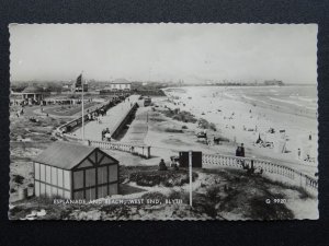 Northumberland BLYTH Esplanade & Beach, West End c1938 RP Postcard by Valentine