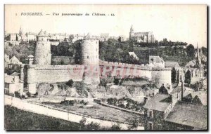 Old Postcard Fougeres panoramic view of the Castle