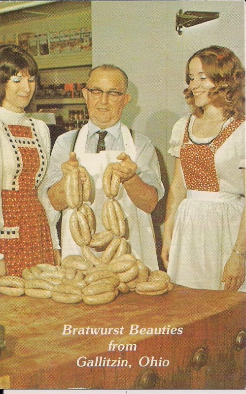 Bratwurst Beauties, Gallitzin OH, Beauty Contest, Pretty Girls w Sausage, Food