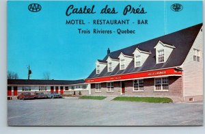 Castel des Pres Motel, Trois Rivieres, Quebec, Vintage Chrome Postcard