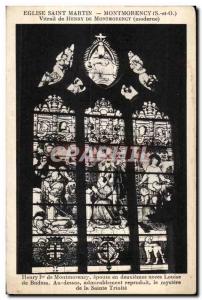 Old Postcard St. Martin Church Montmorency (S and O) Window of Henry De Montm...