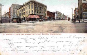 Pacific Avenue Eleventh Street Tacoma Washington 1908 postcard