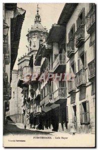 Old Postcard Spain Espana Spain Fuenterrabia Calle Mayor