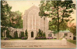 VALLEY FORGE, Pennsylvania Hand-Colored Postcard Washington Memorial Chapel