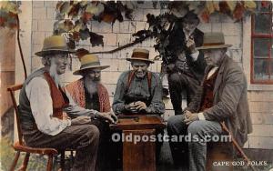 Old Vintage Chess / Checkers Postcard Post Card Cape Cod Folks 1912