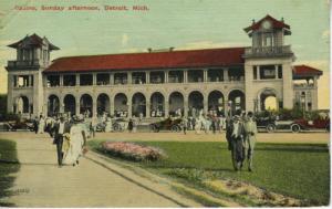 Casino Sunday Afternoon Detroit MI Mich. Michigan c1915 Vintage Postcard E5