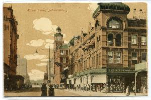 Rissik Street Scene Johannesburg Gauteng South Africa 1907c postcard