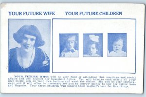 c1910's Fortune Teller Your Future Wife And Children Unposted Antique Postcard
