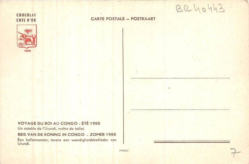 BR40443 Un notable de l Urundi maitre de ballet Voyage du roi ai  Congo