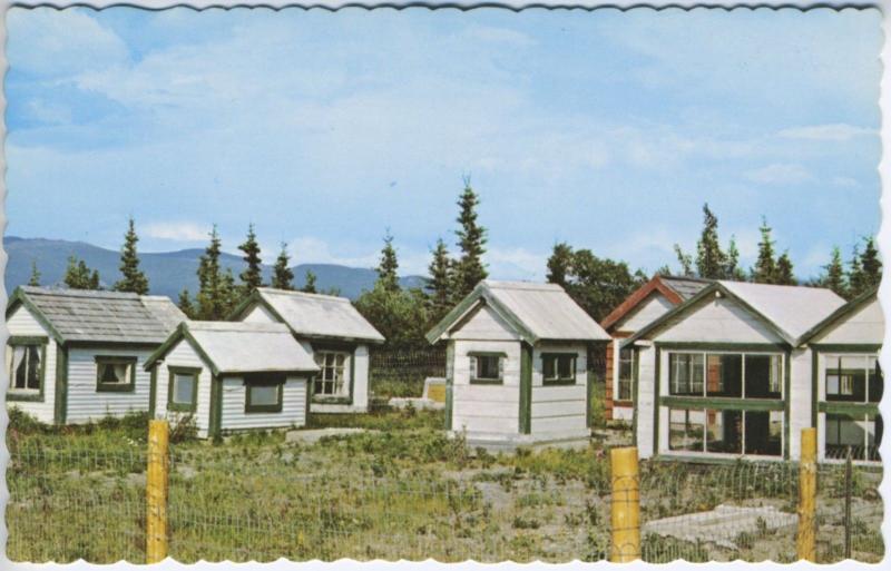 Burwash Landing Yukon YT Mile 1093 Alaska Highway Spirit Houses Postcard E2