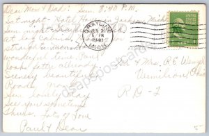 K45/ Grayling Michigan RPPC Postcard c1940s Lake Margrethe Pavilion 338