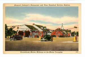 ME - Kennebunk. Howard Johnson's Restaurant & Esso Gas Station ca 1940's