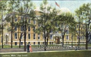 High School - Jackson, Michigan MI Postcard