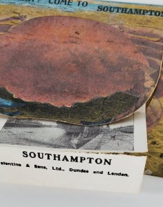 Southampton England Crab On Beach Pull Out Mini Views Novelty Postcard M28