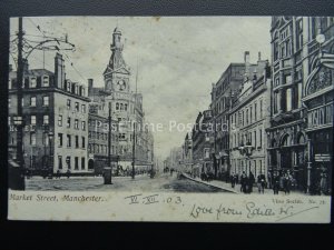 Manchester PICCADILLY showing THE MOSLEY HOTEL & THE ROYAL HOTEL c1903 Postcard