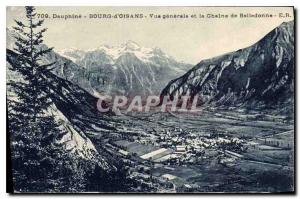 Old Postcard Dauphine general view Bourg d'Oisans and Belledonne