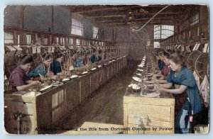 Advertising Postcard Japanese Silk Reeling The Silk By Power Machinery c1910's