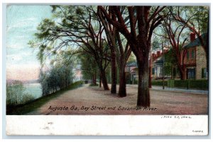 1906 Bay Street and Savannah River Augusta Georgia GA Antique Postcard