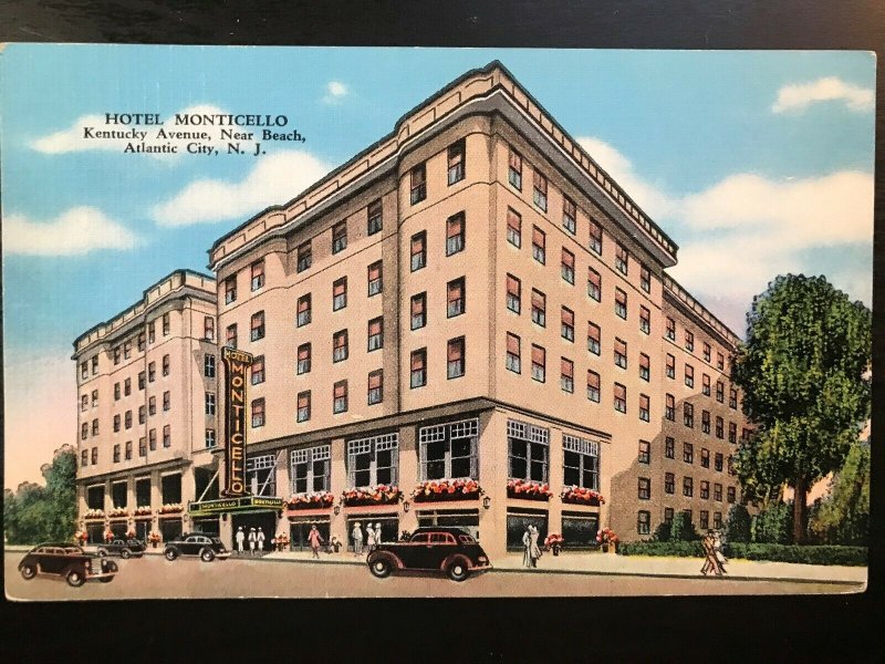 Vintage Postcard 1930-1945 Hotel Monticello Kentucky Ave. Atlantic City N.J.