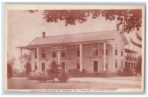 Welshfield Ohio Postcard Hamilton Wehlshfield Inn Exterior View Building c1940