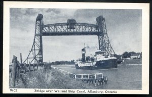 dc1344 - ALLANBURG Ontario Postcard 1910s Welland Ship Canal Bridge by Leslie