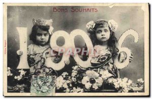 Old Postcard Fantasy Flowers Year 1906 Children