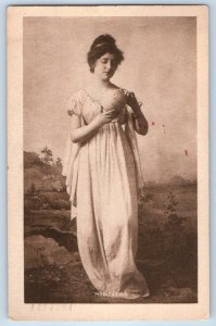 1909 Pretty Woman Meditation Lawrence Kansas KS Antique Posted Postcard