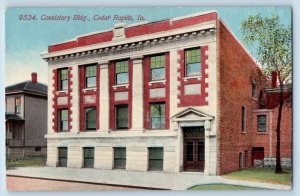 Cedar Rapids Iowa IA Postcard Consistory Building Exterior Trees 1910 Unposted
