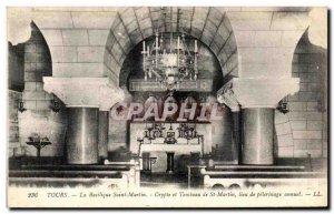 Old Postcard Tours The Basilica of Saint Martin crypt and tomb of St Martin i...