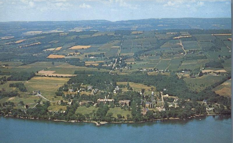 Aerial View of Keuka College on Keuka Lake NY, New York