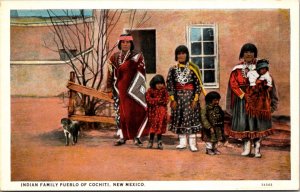 Postcard Indian Family Pueblo of Cochiti, New Mexico