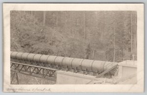 RPPC La Grande Dam Pipeline Eatonville to Rainier c1912 Washington Postcard F26