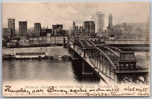 Vtg Pennsylvania PA Pittsburgh Skyline & Smithfield Street Bridge 1905 Postcard