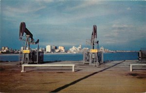 Long Beach CA Postcard; Donkeys/Oil Pumps at Pier A Harbor Scenic Drive Unposted
