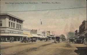 Roswell New Mexico NM Main St. c1910 Postcard