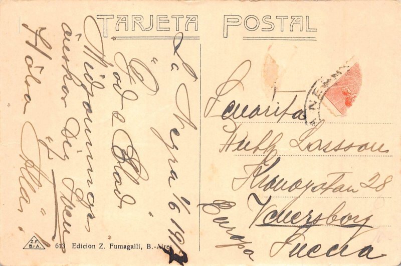 Argentina Faenas Agricolas 1917 thrasher vintage postcard