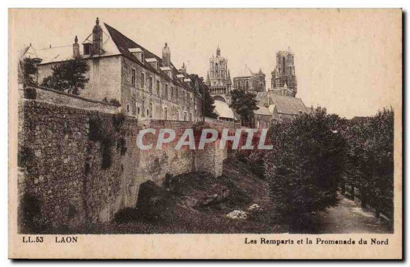 Laon - Ramparts and North Promenade - Old Postcard