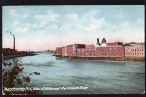 New Hampshire MANCHESTER View of Mills and Merrimack River Und/B