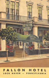 Lock Haven Pennsylvania entrance Fallon Hotel linen antique pc ZD549761