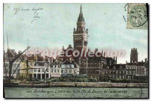 Old Postcard Dunkirk Hotel De Ville