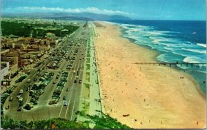 Vtg San Francisco California CA Ocean Beach & Great Highway 1960s View Postcard