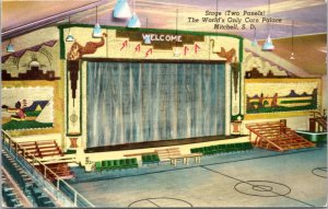 Postcard SD Mitchell - Corn Palace two-panel stage