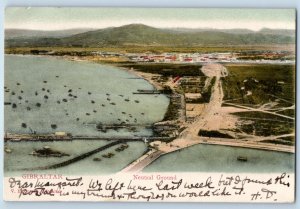 Gibraltar Postcard Neutral Ground Aerial View River Mountains c1905 Posted