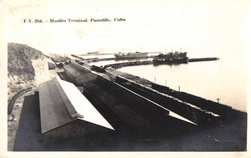 Pastelillo Cuba Muelles Terminal Real Photo Vintage Postcard AA44552