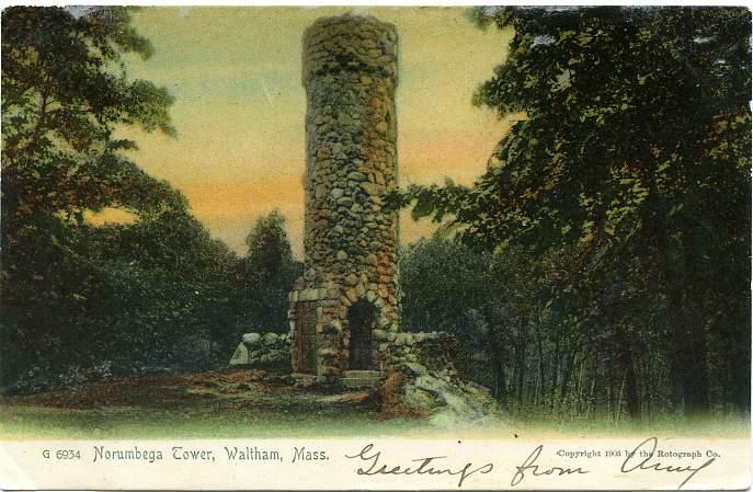 The Norumbega Tower, Waltham MA, Massachusetts - pm 1905