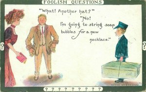 Artist impression Hat Box Foolish Question Series 1910 Postcard 20-9495