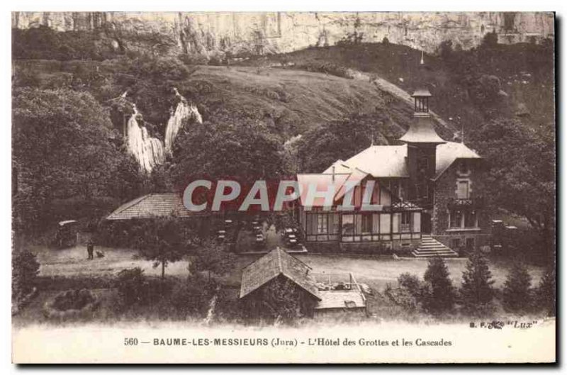 Old Postcard Baume les Messieurs Jura Hotel Caves and Waterfalls