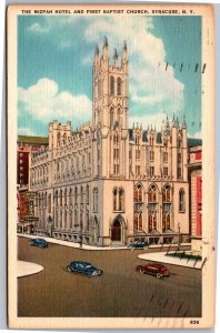 Postcard NY Syracuse - Mizpah Hotel and First Baptist Church